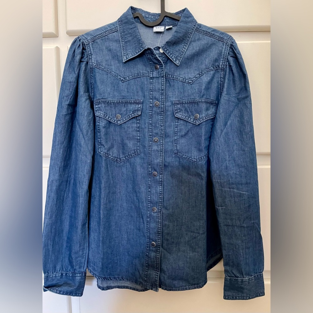 NWT GAP Indigo Denim Western Style Shirt